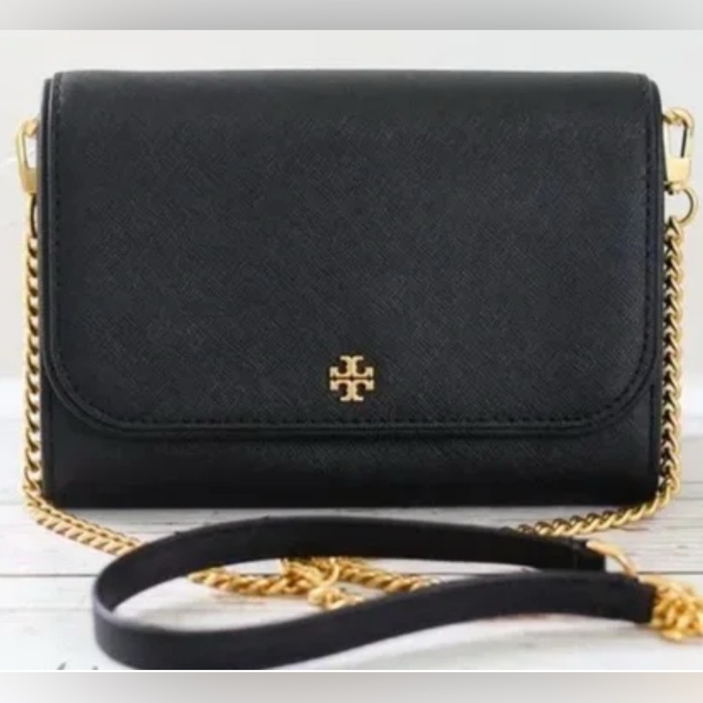 NEW| Authentic Tory Burch Brown Emerson Chain Wallet